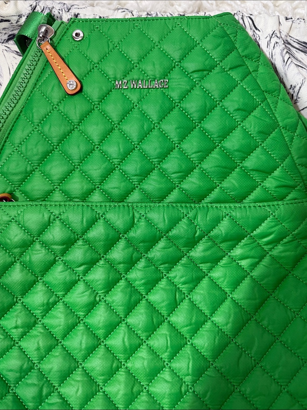 MZWallace Metro Racket Quilted Green Tennis Racket Backpack - Picture 4 of 9
